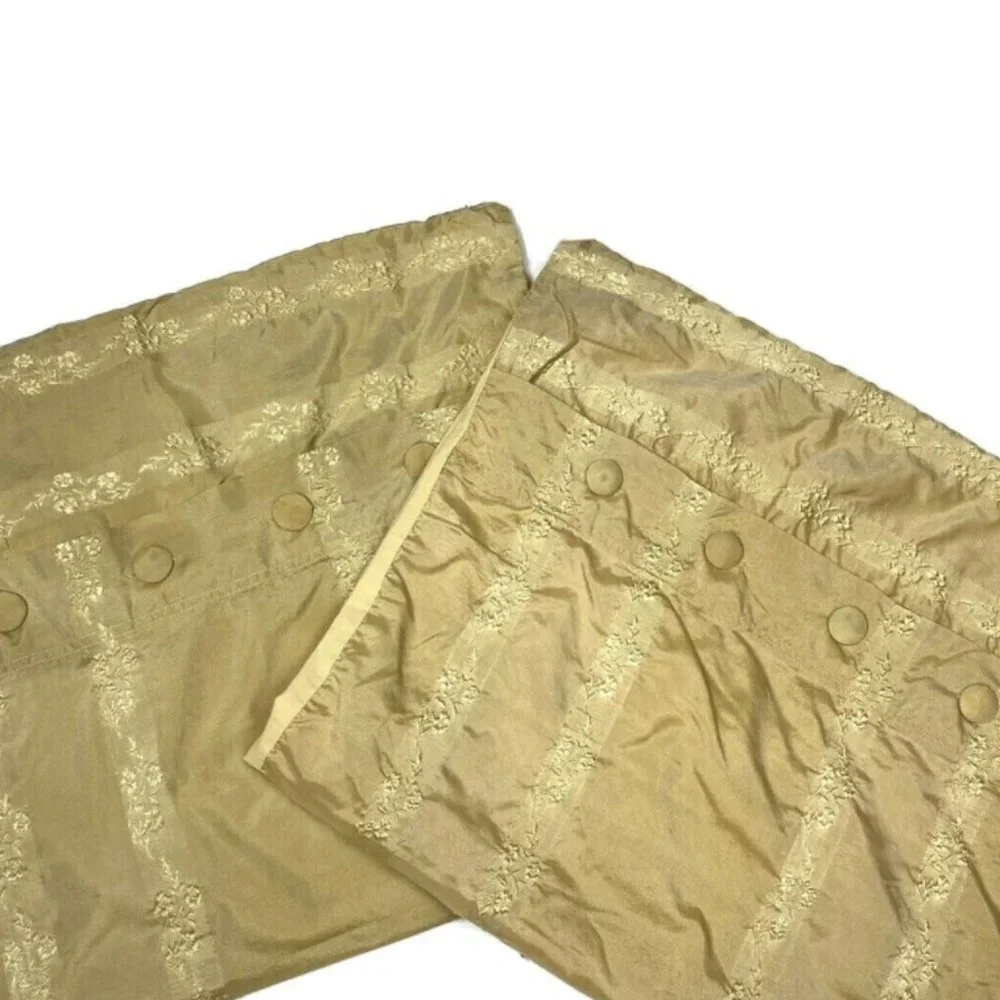 2 Luxury Silk Shams Pair Pillowcases Tan Designer